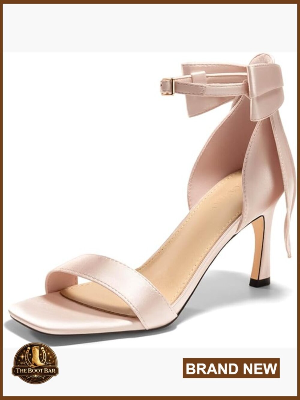 Stiletto Heeled Sandals Open Toe Ankle Strap Bow Tie Wedding Bride Shoes